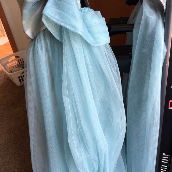 Prom dress, removable sleeves, size 10 US, dusty blue. - Picture 3 of 4